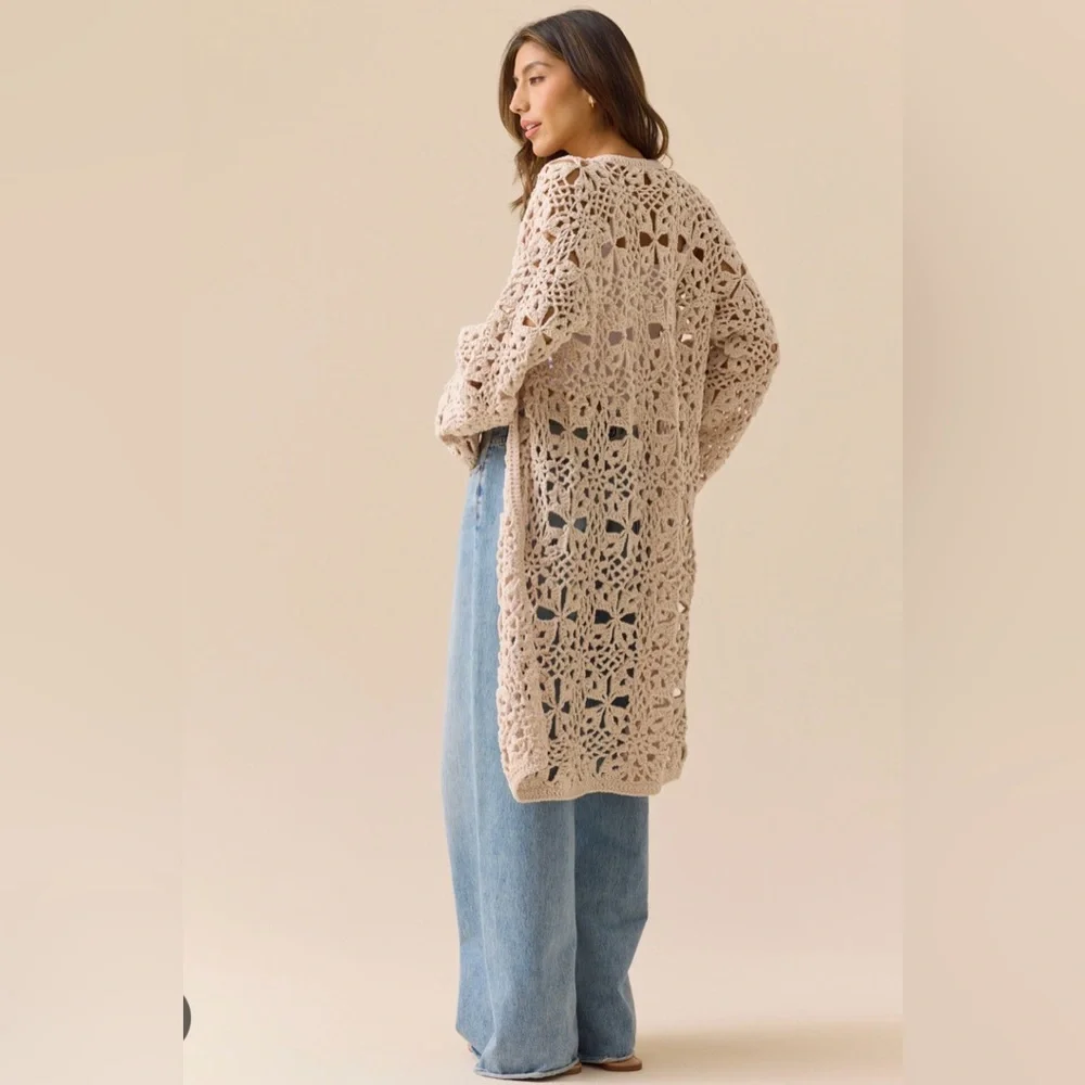 Altar'd State Beige Crochet Cardigan - Picture 4 of 8